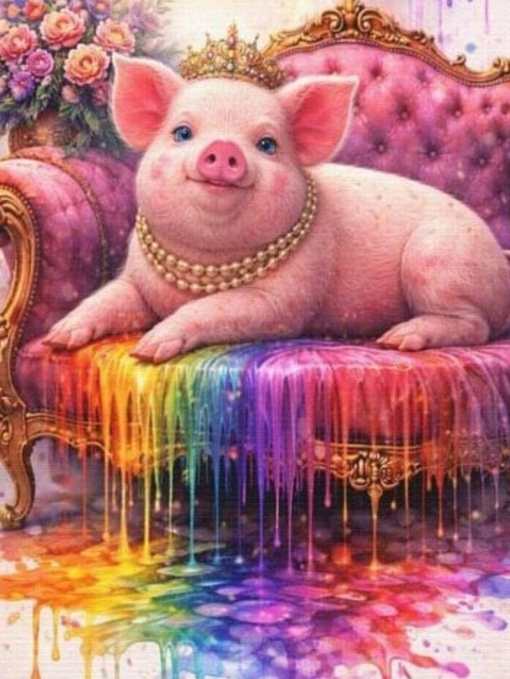 Pig Princess DIY 5D Full Round Drill Diamond Painting